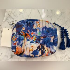 Floral Quilted Clutch with Tassel